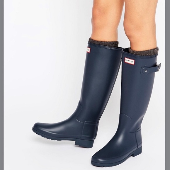 navy blue tall boots